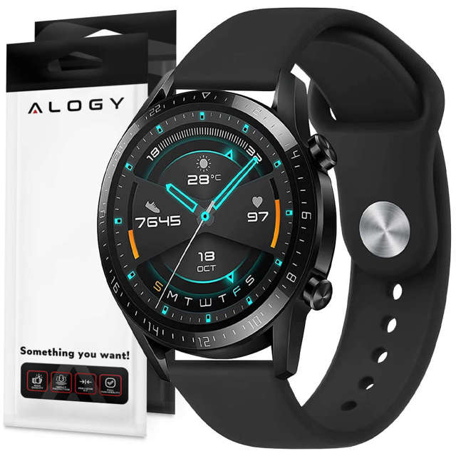 Universal Sport Alogy Strap für die 20 mm schwarze Smartwatch