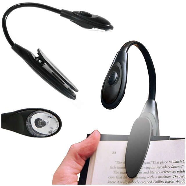 Universelle LED-Lampe mit Leseclip Wireless für Laptop, Bücher, schwarz