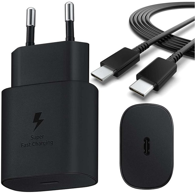 Wandladegerät 3,6 A, 25 W, schnelle Stromversorgung, PD, USB-C, Typ C, einzelnes schwarzes USB-C-Kabel