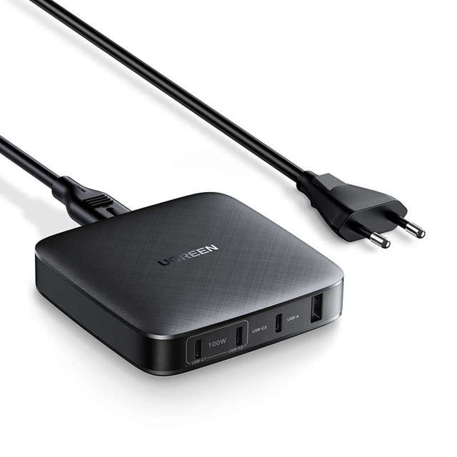 Wandladegerät UGREEN CD226, USB QC3.0, 3x USB-C, 100W, PD (schwarz)