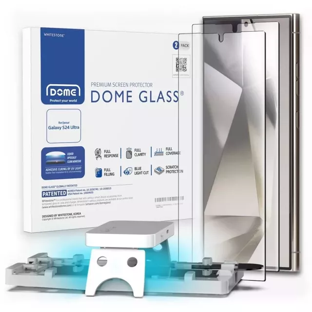 Whitestone Dome Glass 2er-Pack gehärtetes Glas für Samsung Galaxy S24 Ultra Clear