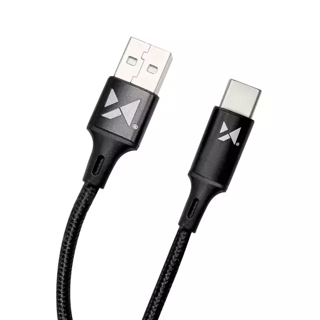 Wozinsky Kabel USB - USB Typ C 2.4A 1m schwarz (WUC-C1B)