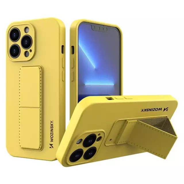 Wozinsky Kickstand Case Silikonhülle mit Ständer für iPhone 13 Pro Max gelb