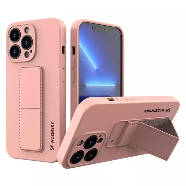 Wozinsky Kickstand Case iPhone 13 Pro rosa Silikonhülle mit Ständer