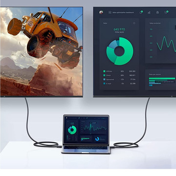 1,8 m Kabel Thunderbolt DP DisplayPort auf HDMI Kabel 4k / 30Hz 1080p / 60Hz Alogy Schwarz