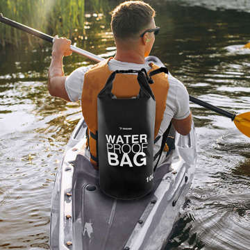 10L Wasserdichter Sack Wasserdichte Tasche Kajak Segeltasche PVC für Sport Schwarz