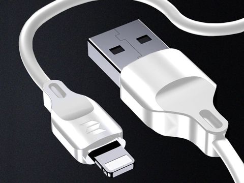 1m Rock Space Z12 Kabel für iPhone iPad iPod 2A weiß