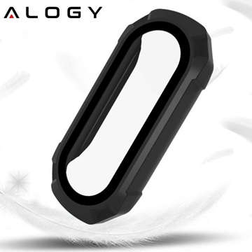 2-in-1-Schutzhülle mit integriertem Glas für Xiaomi Mi Band 7 / 7 NFC Alogy Classic Case Black