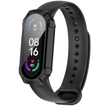 2-in-1-Schutzhülle mit integriertem Glas für Xiaomi Mi Band 7 / 7 NFC Alogy Classic Case Black