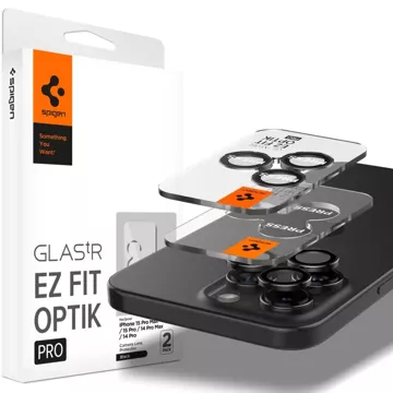 2 x Spigen Optik.TR „Ez Fit“ Kameraschutz für iPhone 14 Pro / Pro Max / 15 Pro / Pro Max, kristallklar