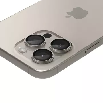 2 x Spigen Optik.TR „Ez Fit“ Kameraschutz für iPhone 14 Pro / Pro Max / 15 Pro / Pro Max, natürliches Titan