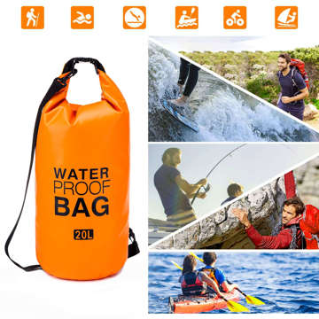 20L Wasserdichter Sack Wasserdichter Beutel Kajaksegel Tasche PVC für Sport Orange