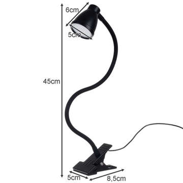 24 5W 360 LED Schreibtischlampe mit Clip Flexibel mit Lichtsteuerung, schwarze Fernbedienung