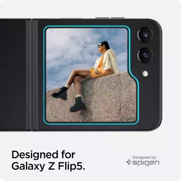 2er-Pack Spigen Glas.TR „EZ Fit“ gehärtetes Glas für Samsung Galaxy Z Flip 5 klar