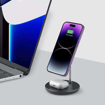 2in1 QI 15W 2in1 Magnetic MagSafe Wireless Charger für Apple iPhone AirPods Schwarz