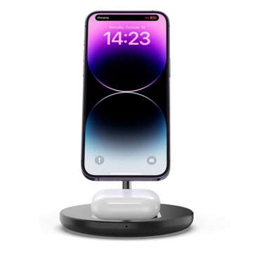 2in1 QI 15W 2in1 Magnetic MagSafe Wireless Charger für Apple iPhone AirPods Schwarz