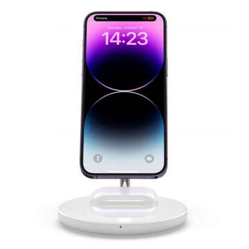 2in1 QI 15W 2in1 Magnetic MagSafe Wireless Charger für Apple iPhone AirPods Weiß