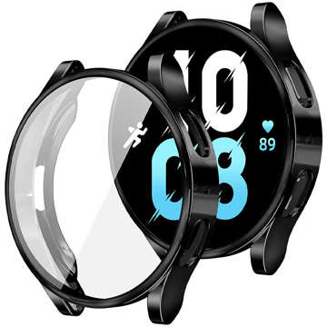 2in1 Schutzhülle Overlay mit Alogy Displayschutzfolie für Samsung Galaxy Watch 5 40mm Schwarz