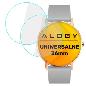 2x Alogy 9H gehärtetes Glas für Universal 36 mm Durchmesser