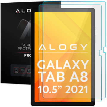 2x Alogy Displayschutzfolie aus gehärtetem Glas für Samsung Galaxy Tab A8 10.5" 2021