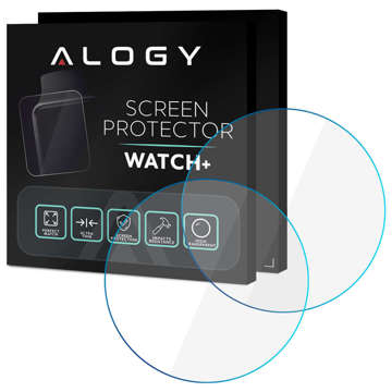 2x Alogy Displayschutzfolie aus gehärtetem Glas für Samsung Galaxy Watch 5 Pro 45mm