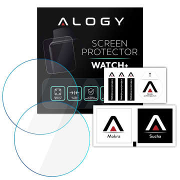 2x Alogy Displayschutzfolie aus gehärtetem Glas für Samsung Galaxy Watch 5 Pro 45mm