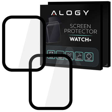 2x Alogy Full Glue 3D Flexibles Glas für Xiaomi Mi Watch (China-Version) Schwarz