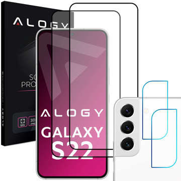 2x Alogy Glass Full Glue FC 2x Glas für Kameralinse für Samsung Galaxy S22