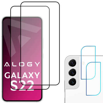 2x Alogy Glass Full Glue FC 2x Glas für Kameralinse für Samsung Galaxy S22