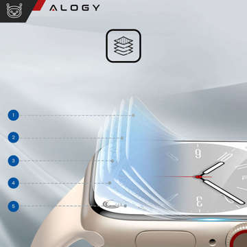 2x Alogy Hydrogel Smartwatch Schutzfolie für Apple Watch SE 2022 (40mm)