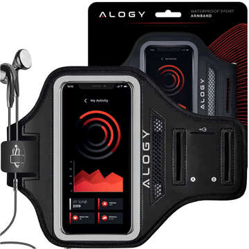 2x Alogy WaterProof Sport ArmBand Running Case Wasserdichtes Armband für Telefon 6,7 Zoll Schwarz