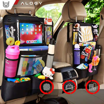 2x Auto-Organizer für Autositz, Rückenlehne, Autositz, Alogy-Schutz für Tablet, Schwarz