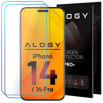 2x Panzerglas 9H Alogy Displayschutz für Apple iPhone 14/14 Pro