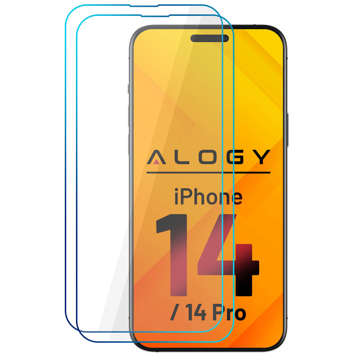 2x Panzerglas 9H Alogy Displayschutz für Apple iPhone 14/14 Pro