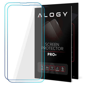 2x Panzerglas 9H Alogy Displayschutz für Apple iPhone 14/14 Pro