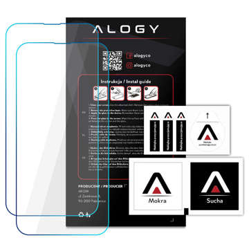 2x Panzerglas 9H Alogy Displayschutz für Apple iPhone 14/14 Pro