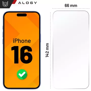 2x Panzerglas für Apple iPhone 16 Displayschutzfolie 9H Alogy Heavy Pro™️ [2 Stück]