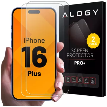 2x Panzerglas für Apple iPhone 16 Plus Displayschutzfolie 9H Alogy Heavy Pro™️ [2 Stück]