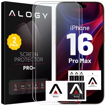 2x Panzerglas für Apple iPhone 16 Pro Max Displayschutzfolie 9H Alogy Heavy Pro™️ [2 Stück]