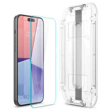 2x Panzerglas für iPhone 15 Plus Spigen Glas.TR „EZ FIT“ Klar