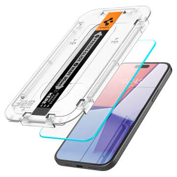 2x Panzerglas für iPhone 15 Plus Spigen Glas.TR „EZ FIT“ Klar