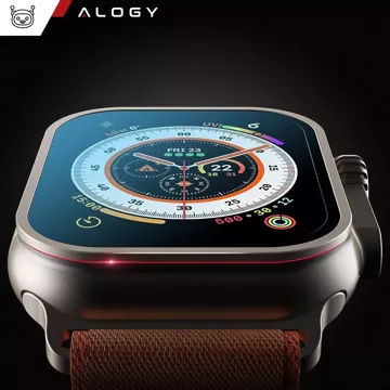 2x Rahmen aus gehärtetem Glas für Apple Watch Ultra / Ultra 2 49 mm Displayschutzfolie Alogy Protector 9H Titanum