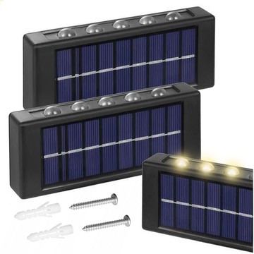 2x Solar-Wandleuchte Alogy Solar Lamp Outdoor IP65 2V Fassade mit Dämmerungssensor 10 LED