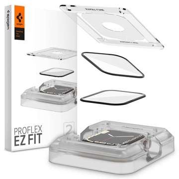 2x Spigen Proflex Ez Fit Hybrid Flexibles Glas für Apple Watch 7 45mm