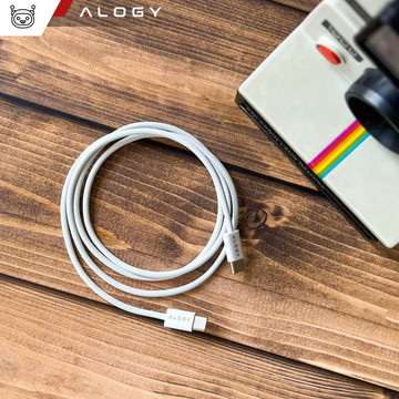 2x USB-C Typ C Kabel Stark Schnell 60W PD 1M für iPhone 15/Pro/Max Alogy Nylonkabel Weiß [2 Stück]