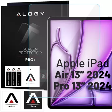 2x gehärtetes Glas für Apple iPad Air 13" 6. Generation 2024 / iPad Pro 13" 7. Generation 2024 Alogy Displayschutzfolie Pro 9H