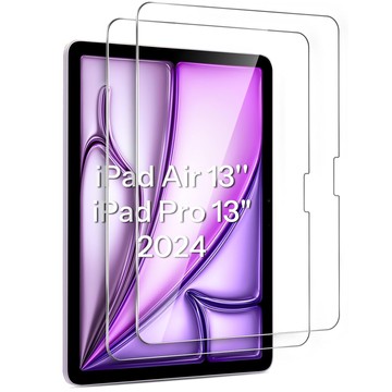 2x gehärtetes Glas für Apple iPad Air 13" 6. Generation 2024 / iPad Pro 13" 7. Generation 2024 Alogy Displayschutzfolie Pro 9H