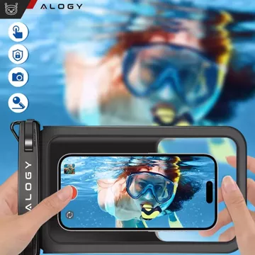 2x wasserdichte IPX8-wasserdichte Hülle für 6,7-Zoll-Telefon Doppelhülle Alogy Waterproof Schwarz