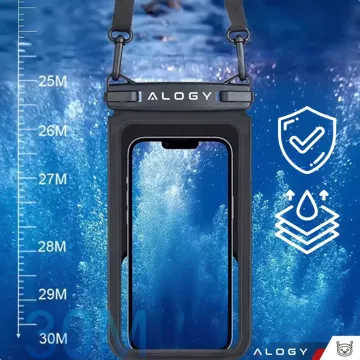 2x wasserdichte IPX8-wasserdichte Hülle für 6,7-Zoll-Telefon Doppelhülle Alogy Waterproof Schwarz