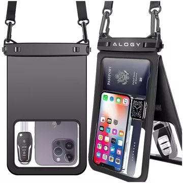 2x wasserdichte IPX8-wasserdichte Hülle für 6,7-Zoll-Telefon Doppelhülle Alogy Waterproof Schwarz